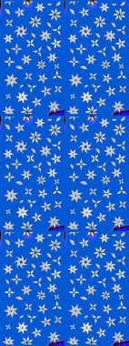 Renkli Bahar Teması eskiz kalıbı. Çiçekli çizim şekli. Mavi ve nötr renklerde çiçekler. Düz Çiçek Elementleri Tasarımı.