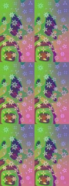 Renkli Yaz Temalı eskiz kalıbı. Düz Çiçek Elementleri Tasarımı. Raster çiçekli arka plan. Güzel eskiz şekli. Güzel kumaş deseni. Yazdır.