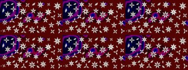 Şatafatlı bahar bahçesi dokusu. Kırmızı ve kahverengi renkte çiçek çizimi. Raster illüstrasyonu. Çiçek deseni. Kırmızı ve kahverengi renkte çiçekler.