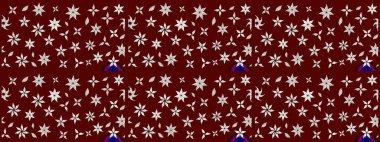 Kırmızı ve nötr arkaplanda. Tekstil, kumaş, ambalaj, hatıra defteri için hoş bir çiçek arkaplanı. Elle çizilmiş çiçek desenli Raster çizimi. Çocuksu tasarım.