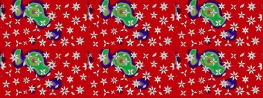 Raster hisseleri. Eskiz arkaplan modeli. Suluboya, elle çizilmiş. Çiçekler kırmızı ve nötr.