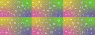 Tarafsız ve yeşil renklerde çiçekler. Çiçekli karalama şeklinde Raster çiçek deseni. Nazik, sevimli çiçek arkaplanı..