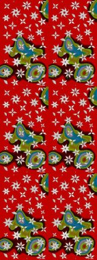 Kırmızı ve kahverengi renkte çiçekler. Düz Çiçek Elementleri Tasarım Raster illüstrasyonu. Çiçek desenli eskiz. Renkli Bahar Teması çizim şablonu.