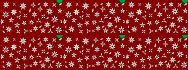 Kırmızı ve nötr renklerde çiçekler. Düz Çiçek Elementleri Tasarımı. Sevimli çiçek raster deseni. Renk Bahar Teması eskiz şablonu.