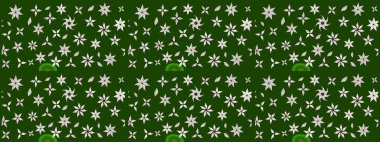 Yeşil ve nötr yeşil ve nötr. Çiçekli ipek eşarp. 1950-1960 motifleri. Retro tekstil tasarım koleksiyonu. El çizimi çiçek elementleri ile soyut çizim raster deseni.