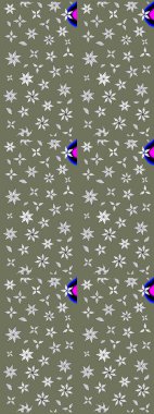 Yeşil ve beyaz renklerde güzel bir tekstil. Raster illüstrasyonu. Suluboya çiçekli çiçek deseni.