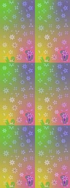 Tarafsız ve yeşil renklerde yaprakları olan yabani çiçekler. Raster illüstrasyonu. Eskiz arkaplan modeli. Suluboya, elle çizilmiş.