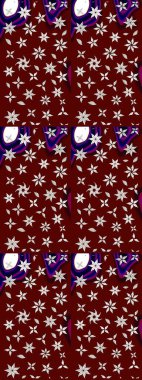 Çiçekli karalama şeklinde Raster çiçek deseni. Yumuşak, bahar çiçekli arka plan. Kırmızı ve nötr renkte çiçekler.