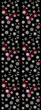 Çiçek deseni. Raster güzel kumaş deseni çiziyor. Renkli Bahar Teması eskiz kalıbı. Düz Çiçek Elementleri Tasarımı.