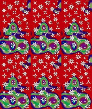 Düz Çiçek Elementleri Tasarımı. Raster illüstrasyonundaki çiçek desenli çizim. Güzel kumaş deseni. Renkli Bahar Teması çizim şablonu.