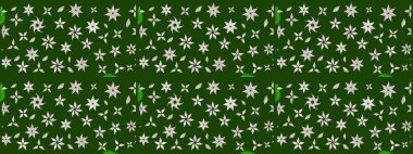 Düz Çiçek Elementleri Tasarımı. Renkli Bahar Teması eskiz kalıbı. Yeşil ve nötr renklerde çiçekler. Sevimli çiçek raster deseni.