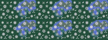 Raster illüstrasyonu. Küçük çiçekteki sevimli çiçek deseni. Yeşil ve nötr renklerde yaz çiçekleri. Raster deseni.