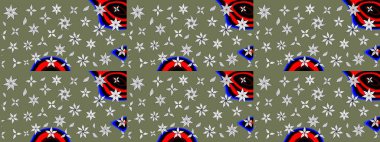 Renkli çizim kalıbı. Çiçek duvar kâğıdı. Çiçek arkaplan. Raster illüstrasyonu. Yeşil ve nötr renklerde şirin tekstil.