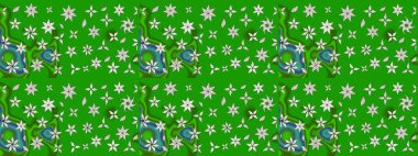 Raster düz çiçek çizim deseni. Yeşil ve nötr renklerde çiçekler. Tasarım hediye paketi, tebrik kartları, posterler ve afiş tasarımı.