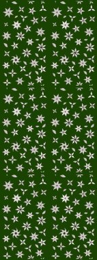 Ağaç dallı bahar çiçekleri ile desen, çiçek siluetiyle yeşil renkler. Raster deseni.