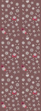 Renkli çizim kalıbı. Çiçek duvar kâğıdı. Kahverengi renkli şirin tekstil. Raster illüstrasyonu. Çiçek arka planı.