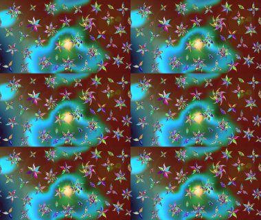 Düz Çiçek Elementleri Tasarımı. Güzel kumaş deseni. Çiçek desenli çizim. Renkli Bahar Teması eskiz kalıbı. Asya tekstil tarzında. Raster illüstrasyonu.