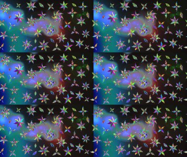 Gri renkler ve parlak çiçekler üzerine soyut çizim deseni. Küçük çiçekte hoş bir çiçek deseni var. Çiçek elementli zarif raster dokusu..