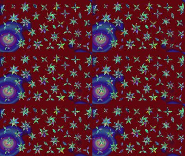 Raster güzel kumaş deseni çiziyor. Renkli Bahar Teması eskiz kalıbı. Düz Çiçek Elementleri Tasarımı. Çiçek deseni.