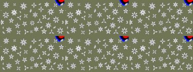 Gömlek, arka plan modelini çiz. Tropik çiçekler. Yeşil renkte çiçekler.