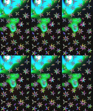 Güzel kumaş deseni. Gri renklerde. Raster illüstrasyonundaki çiçek desenli çizim. Raster illüstrasyonu.