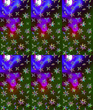 Düz Çiçek Elementleri Tasarımı. Güzel çiçek deseni. Renkli Bahar Teması eskiz kalıbı. Yeşil renkte çiçekler.