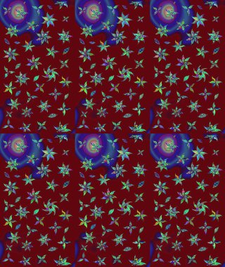 Çiçek deseni. Renkli Bahar Teması eskiz kalıbı. Düz Çiçek Elementleri Tasarımı. Raster çizimi. Güzel kumaş deseni..