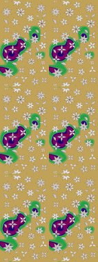 Çiçekler suluboya tarzında sarı renkte. Suluboya çizim kalıbı. Çiçek izi.