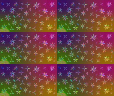 Sanat, çiçeklere ilham verir ve arka plan bırakır. Raster deseni. Karalama çiçekleri çizim kalıbı. Kahverengi el çizimi desen.