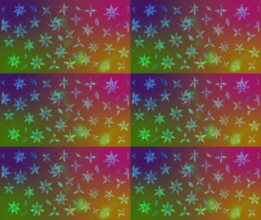 El çizimi. Raster illüstrasyonu. Çiçekli, yapraklı, çiçek desenli çizim..