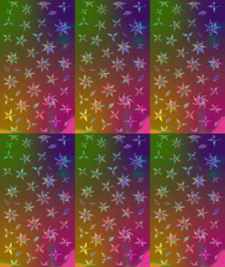 Çiçekli çizim şekli. Renkli Bahar Teması eskiz kalıbı. Kahverengi renkli çiçekler. Düz Çiçek Elementleri Tasarımı.