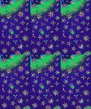 Vadinin mavi renkli çiçekleri. Raster çiçek desenleri çiziyor..