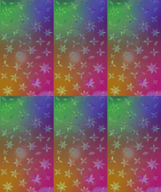 Raster illüstrasyonu. Çizim çiçek deseni duvar kâğıdı olarak kullanılabilir. Kahverengi renkte çiçekler.