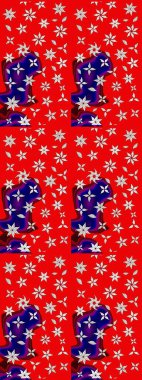 Kırmızı renklerde. Raster deseni. Küçük çiçekteki sevimli çiçek deseni. Soyut çiçek çizim kalıbı arka planı. Raster illüstrasyonu.