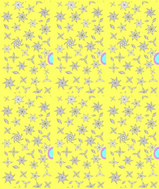 Raster illüstrasyonu. Küçük çiçekli şirin bir desen. Çiçek ve yapraklı çiçek deseni.