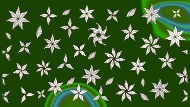 Eskiz arkaplan modeli. Yeşil yapraklı yabani çiçekler. Raster illüstrasyonu. Suluboya, elle çizilmiş.