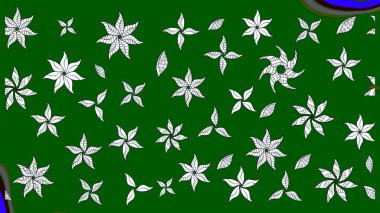 Raster illüstrasyonu. Şirin çiçekli eskiz deseni ve yeşil renkli yapraklar, suluboya çiçek deseni, duvar kağıdı, kart veya kumaş için fayanslı.