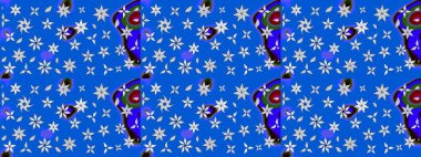 Küçük çiçekteki sevimli çiçek deseni. Raster illüstrasyonu. Çizim.