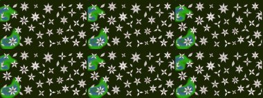 Parlak renkli çiçekleri ve gri renkli yaprakları olan harika bir çiçek deseni. Moda baskıları için zarif bir şablon. Modern çiçek arkaplanı. Halk stili.