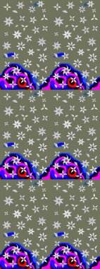 Suluboya çizim kalıbı. Çiçeğin suluboya çizimlerinin mükemmel deseni. Dekorasyon ve tasarım için güzel bir desen. Raster illüstrasyonu. Eski model. Moda yazdırma.