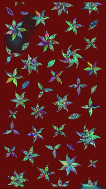 Çiçekli karalama şeklinde Raster çiçek deseni. Kırmızı renkte çiçekler. Nazikçe, güzel çiçek arkaplanı..