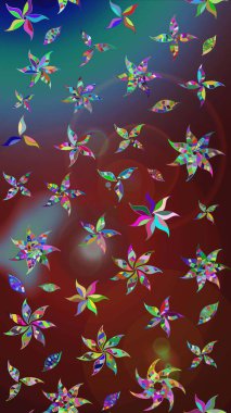 Güzel kumaş deseni. El çizimi. Raster illüstrasyonu. Çiçekler, dallar, otlar ve çiçekler.