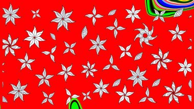 Çiçekli, yapraklı, çiçek desenli eskiz. El çizimi. Raster illüstrasyonu.