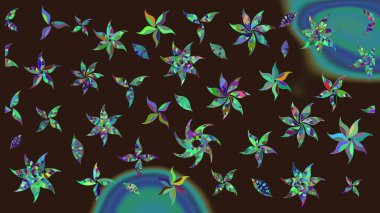 Güzel kumaş deseni. Raster illüstrasyonundaki çiçek desenli çizim. Raster illüstrasyonu. Kahverengi renklerde.