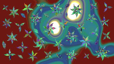 Küçük çiçekteki sevimli çiçek deseni. Kibarca, kırmızı renkte yaz çiçekleri. Raster illüstrasyonu. Raster deseni.