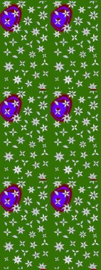 Küçük çiçekteki sevimli çiçek deseni. Robot resim. Raster illüstrasyonu.