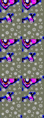 Suluboya, elle çizilmiş. Raster illüstrasyonu. Yeşil yapraklı yabani çiçekler. Taslak arkaplan deseni.