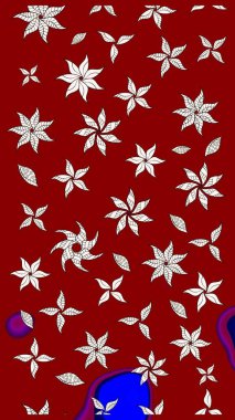 Küçük bir çiçekte eskiz deseni. Güzel kumaş deseni. Raster illüstrasyonu. Güzel çiçek arkaplanı..