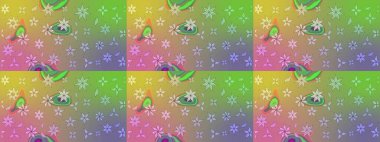 Tarafsız renklerde çiçekler. Raster illüstrasyonu. Çizim çiçek deseni duvar kağıdı için kullanılabilir.