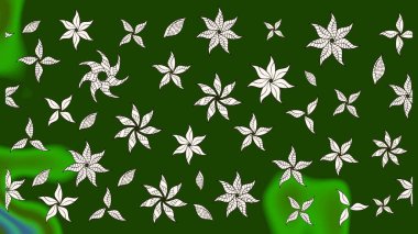 Nakış desenli çiçek deseni. Renkli grunge soyut arkaplanı koloyeşil çiçeklerle süslüyor. İzler, kumaş, duvar kağıtları, tekstil için raster dokusu.